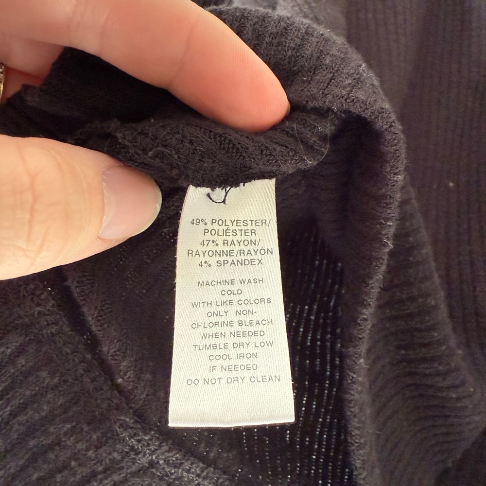 LOFT Black Ribbed Cardigan - Picture 6 of 7